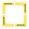 Arranged to form a square with an open center, these corner protectors come as four yellow pieces with black "Dunlop" text, crafted from non-slip rubber.