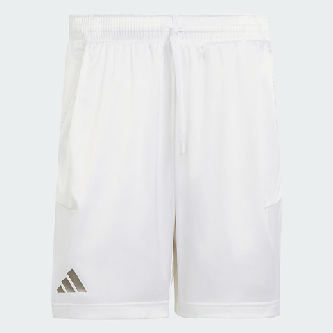The adidas Climacool Ergo Pro Men’s Badminton Shorts in White feature an elastic waistband with a drawstring, side pockets, and a subtle adidas logo on the lower left leg. Designed with lightweight, quick-drying sports material and a clean, minimalist look, these shorts offer maximum comfort for intense badminton matches.