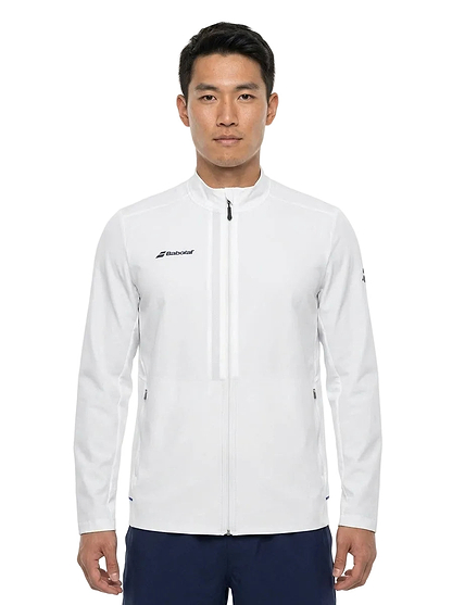 Men's athletic zip-up jacket — On Model - Upper Body | Generated by Modelize