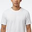 A man wears the HEAD Simple Mens Badminton T-Shirt - White by HEAD, standing chest-up against a white background with his face partially visible.