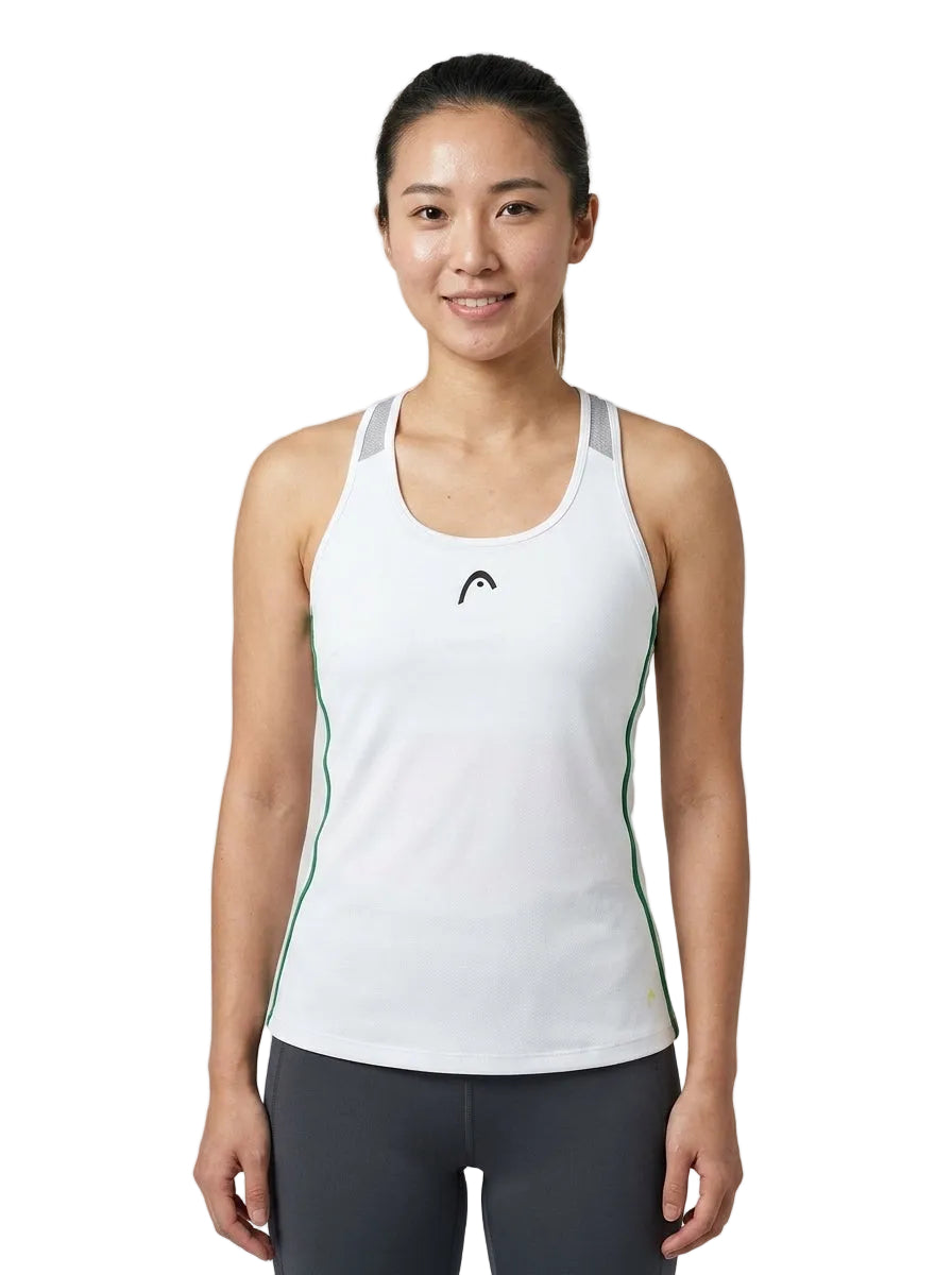Badminton Racerback Tank Top — On Model - Upper Body | Generated by Modelize