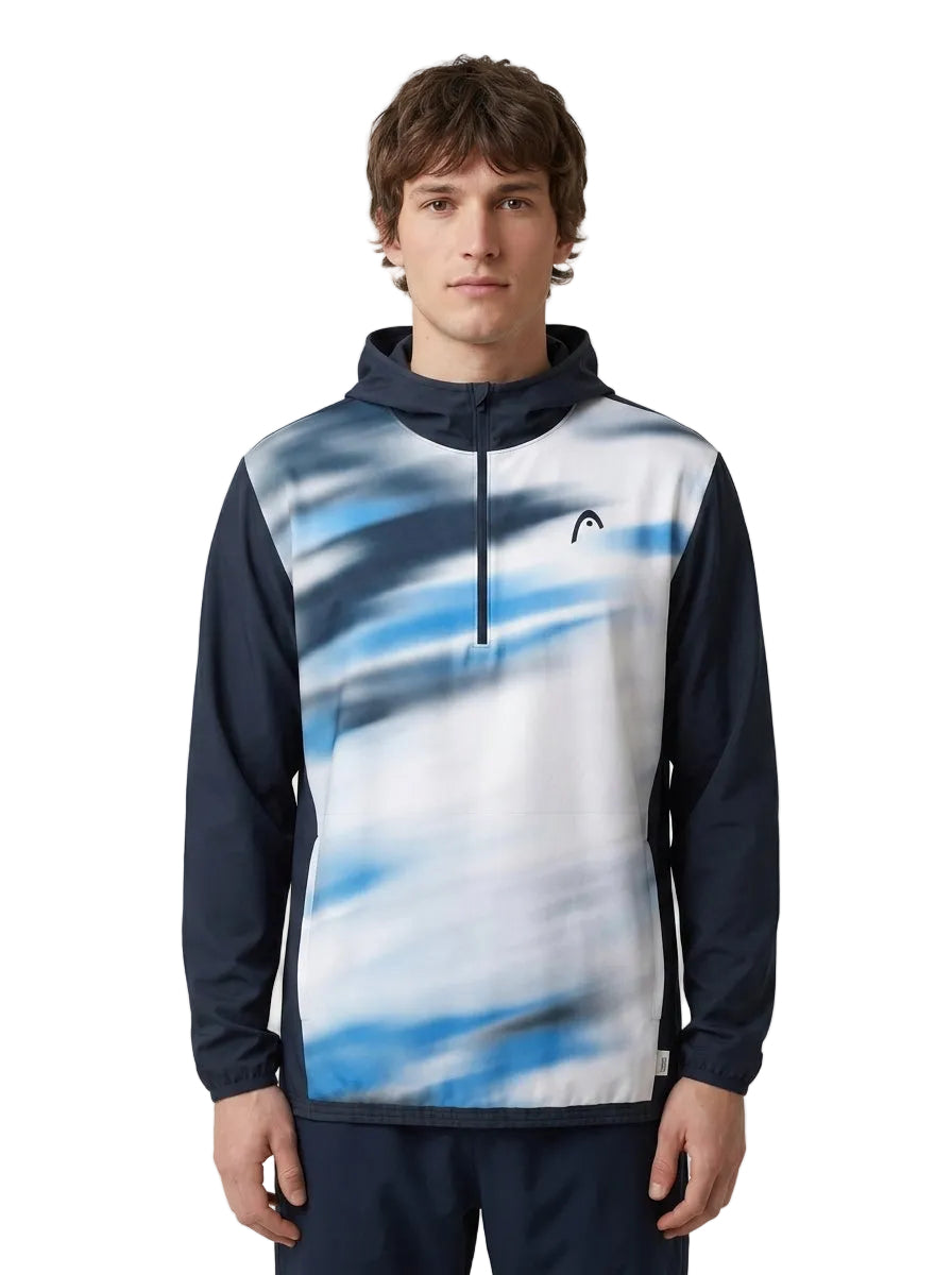 1/4 Zip Performance Hoodie — On Model - Upper Body | Generated by Modelize