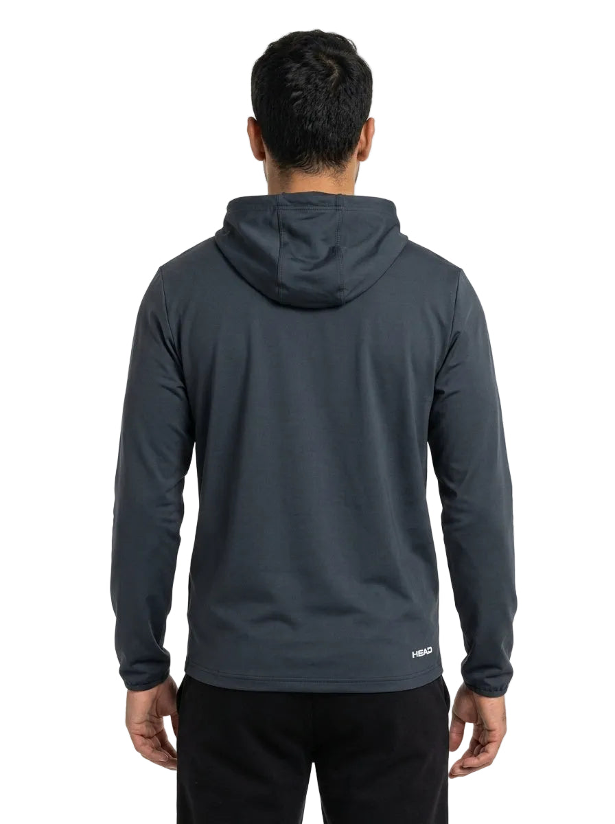 Quarter-zip badminton hoodie — On Model - Upper Body Back | Generated by Modelize