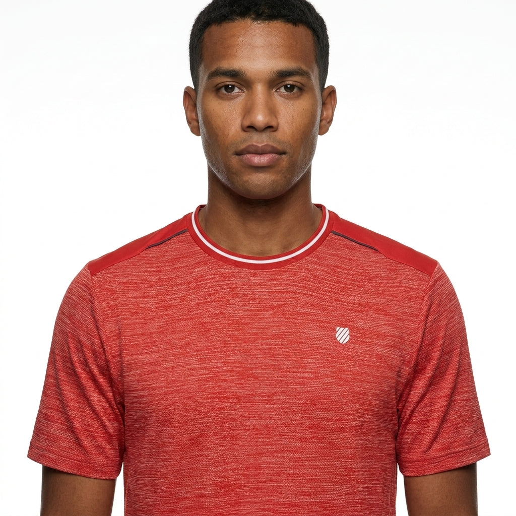 Badminton T-Shirt — On Model - Close-up Detail | Generated by Modelize