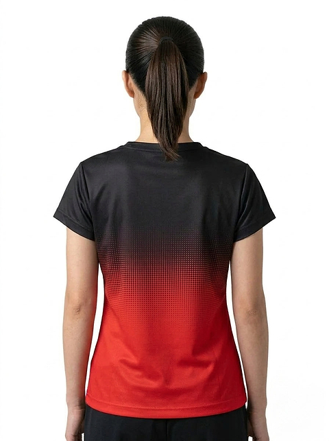 Women's Badminton T-shirt — On Model - Upper Body Back | Generated by Modelize