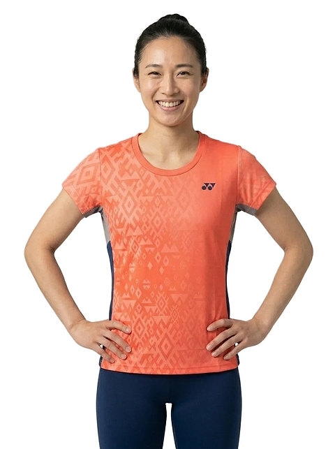 Yonex YTL11 Womens Badminton T-Shirt - Sunset — On Model - Upper Body | Generated by Modelize