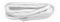 The Shoestring Polyvelt Twist Badminton Shoe Laces in white, measuring 140cm, are presented neatly coiled with plastic tips on a white background.