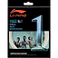 The packaging for the Li-Ning No.1 String Set (10m) - White features an eye-catching design with three badminton players and highlights "0.65mm Thin Gauge" and "High Repulsion Power" to ensure excellent tension maintenance.