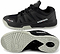 A pair of Karakal KF Pro Lite Badminton Shoes in black, featuring white soles and displaying the brand "Karakal" on the side. These lace-up shoes are equipped with a shock-absorbing gel insole and provide lateral stability with a textured grip pattern on the bottom for enhanced traction.