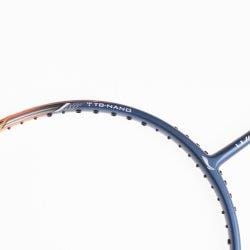 Close-up of a Li-Ning Windstorm 72 6U badminton racket frame against a white background. The ultra-lightweight frame is dark with small text branding visible along the curve, designed for a head heavy balance. The strings are not installed.