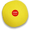A yellow Ashaway Badminton Towel Grip Roll - 10m from the brand Ashaway features a red circular label in the center, displaying the text "Ashaway Towel Grip." The super-absorbent roll is neatly coiled, highlighting its texture and thickness.