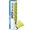 A tube from Yonex, containing their Mavis 600 Badminton Nylon Shuttles in a striking yellow color and featuring Wing Rib Technology for peak performance, prominently displays one distinctive shuttlecock at the front. The predominantly blue and white packaging boldly features the Yonex logo and product name in eye-catching lettering.
