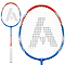 The Ashaway AM303 Junior Badminton Racket, available in a blue and orange design, is specifically crafted for young beginners and features a sleek aesthetic adorned with the Ashaway logo.