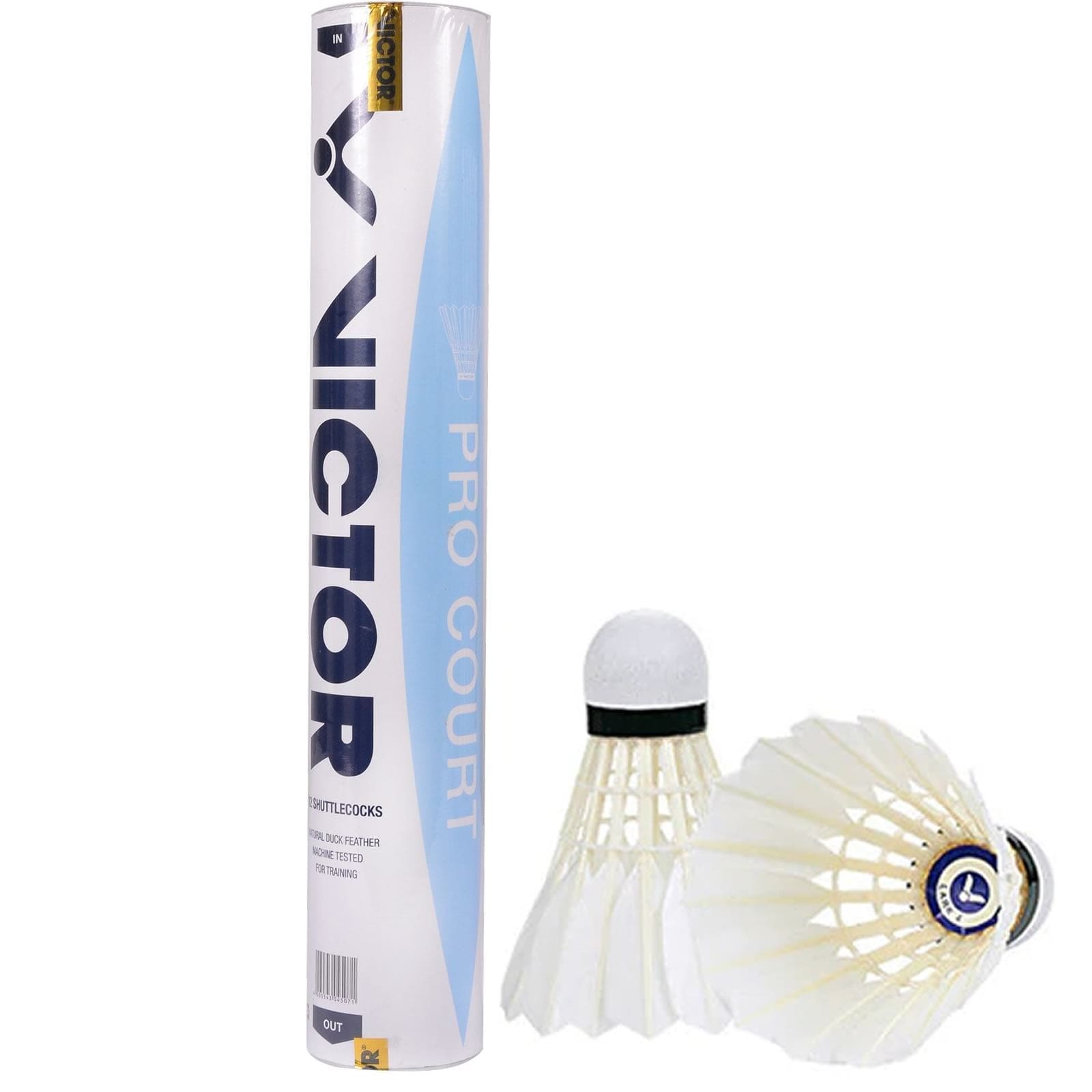 VICTOR Pro Court Badminton Feather Shuttles / Shuttlecocks - 77 Speed - Set of 12