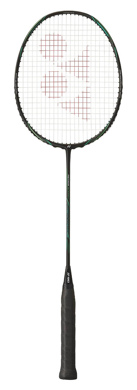 The Yonex Astrox Nextage 4U Badminton Racket from Yonex features a sleek black frame with vibrant green accents on the shaft. It offers a striking contrast while ensuring a comfortable black grip, making it ideal for club-level players who value both style and performance.