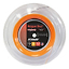 The Ashaway Rogue Duo Hybrid badminton string set in orange and black, available on a 200m reel with mains at 0.68mm and crosses at 0.61mm, provides a customized configuration for an optimal string bed experience. The product labeling emphasizes "Infinite Control" and "Epic Repulsion," guaranteeing top-tier performance with attention to detail in its branding.