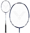 Perfect for beginners, the Victor Auraspeed 11B Badminton Racket by Victor features an ultra-thin frame with a white string face and a black grip handle. Its True Blue frame and shaft are highlighted with light accents, while the subtle logo design on the string bed adds a touch of finesse.