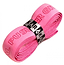 The Karakal PU Badminton Super Grip Single in pink is ideal for racket sports, featuring a textured surface with embossed lettering. Wrapped with visible branding on a black band, this grip delivers exceptional performance and style.