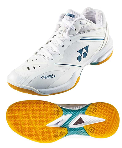 Yonex Power Cushion 65Z4 womens badminton shoe in white, shown from the side