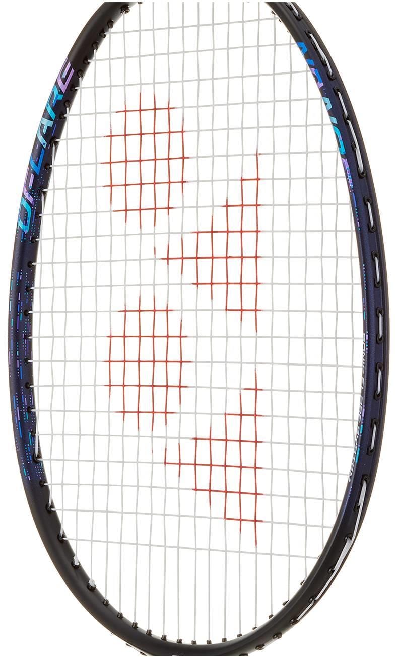 The Yonex Nanoflare 002 Clear 4U Badminton Racket in Black/Blue is ideal for beginners, featuring a lightweight design and signature Yonex quality.