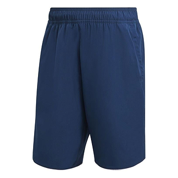 A pair of navy ADIDAS Men's Club 7" badminton shorts from adidas, showcasing an elastic waistband and side pockets, designed with AEROREADY technology against a white background.