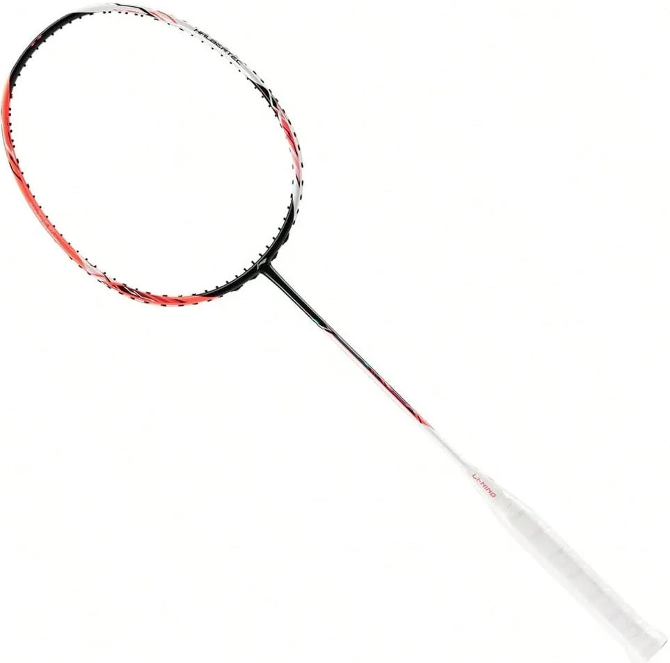 The Li-Ning Halbertec 4000 4U Badminton Racket in Pearl White/Fruit Powder, a lightweight, control-oriented racket with a white grip, is shown against a white background.
