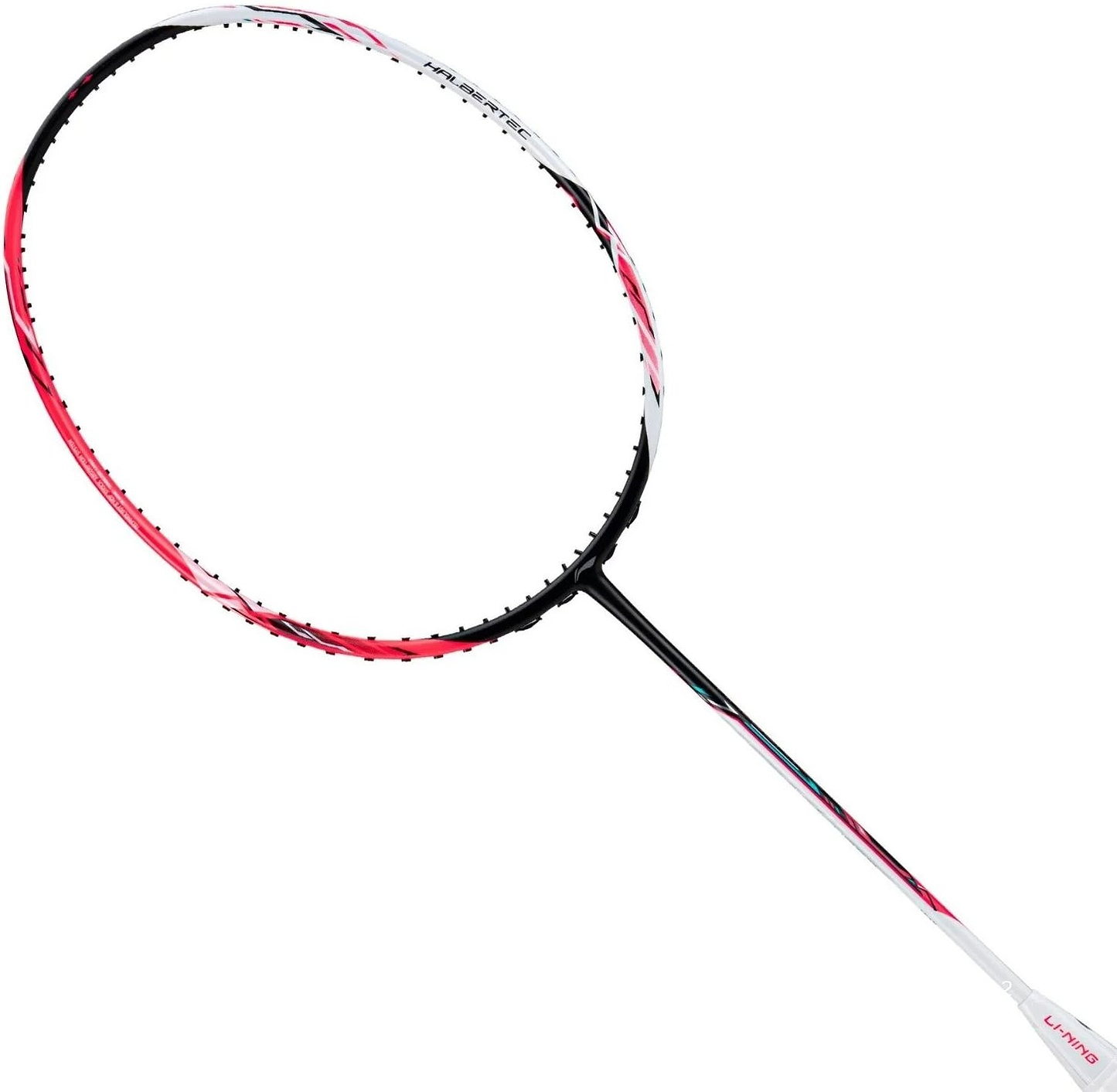 The Li-Ning Halbertec 4000 4U Badminton Racket in Pearl White/Fruit Powder is displayed against a plain white background.