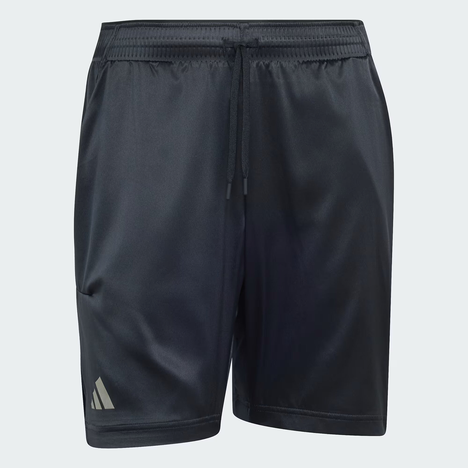 The ADIDAS Climacool Ergo Pro Men’s Badminton Shorts in black feature an elastic waistband with a drawstring and a subtle adidas logo on the left leg. Designed with ergonomic construction and lightweight Climacool fabric, these shorts are perfect for both sports and casual wear.