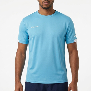Athletic Crew Neck T-Shirt — On Model - Close-up Detail | Generated by Modelize