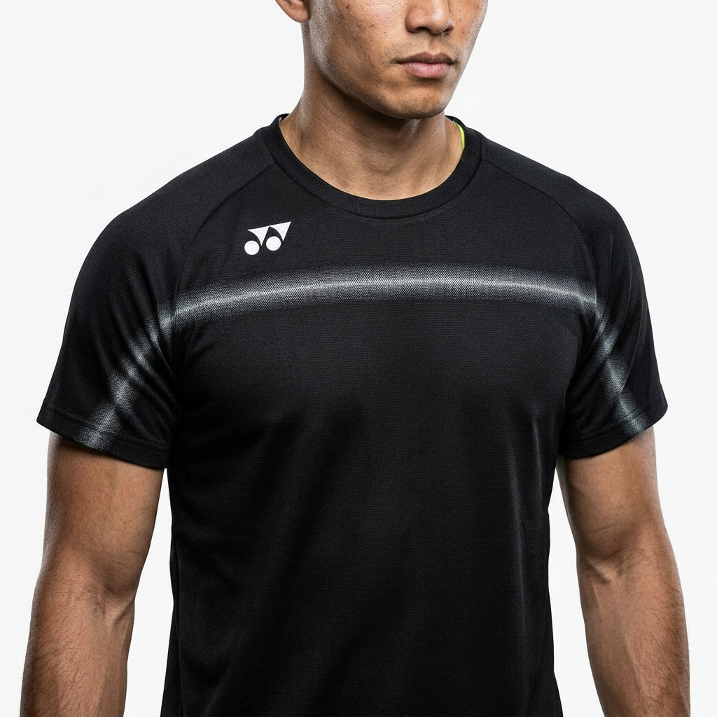 YONEXゲームT Yonex 10711YX Crew Neck Mens Badminton T-Shirt - Black — Badminton HQ