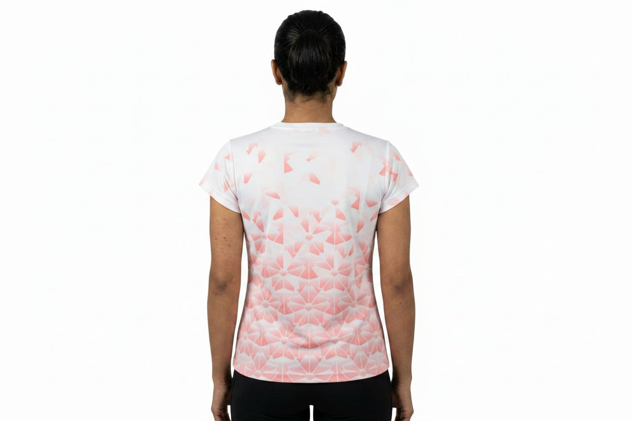 Women's Badminton T-shirt — On Model - Upper Body Back | Generated by Modelize