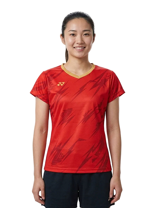 Women's Badminton T-shirt — On Model - Upper Body | Generated by Modelize