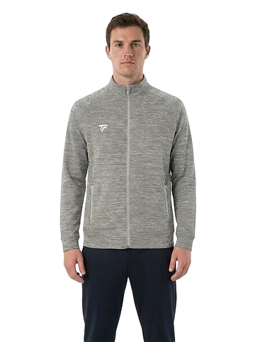 Tecnifibre Mens Team Badminton Jacket - Silver — On Model - Upper Body | Generated by Modelize