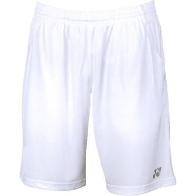 The Yonex YS2000EX White Men's Badminton Shorts, by Yonex, come with an elastic waistband and a subtle logo positioned near the bottom hem on the left leg. Made from sweat-absorbing polyester, the smooth and lightweight fabric makes it perfect for both sports activities and casual wear.