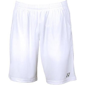 The Yonex YS2000EX White Men's Badminton Shorts, by Yonex, come with an elastic waistband and a subtle logo positioned near the bottom hem on the left leg. Made from sweat-absorbing polyester, the smooth and lightweight fabric makes it perfect for both sports activities and casual wear.