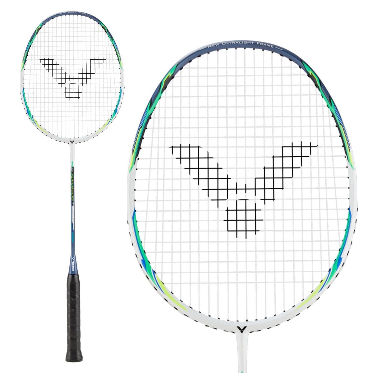 Victor Auraspeed Lightfighter 80A Badminton Racket - White / Green