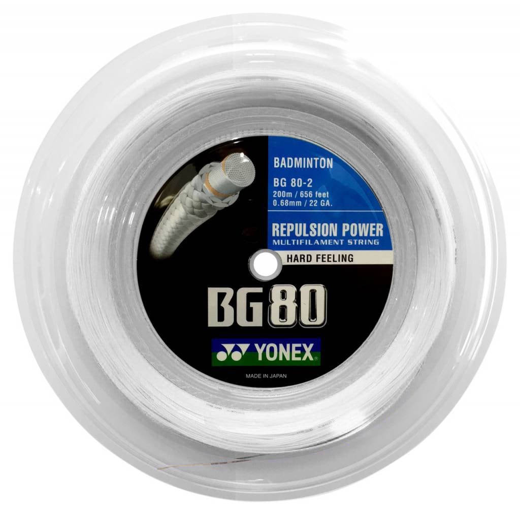 Yonex BG 80 Badminton String White - 0.68mm 200m Reel — Badminton HQ