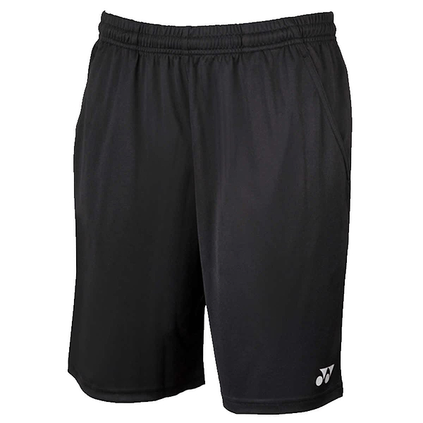 Discover the Yonex YS2000EX Black Men's Badminton Shorts, designed with an elastic waistband for optimal comfort and featuring a discreet logo on the bottom left. Made from polyester, these shorts excel in sweat absorption to keep you dry during intense matches.