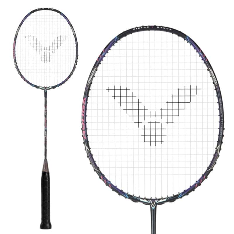 Victor Thruster Ryuga Metallic C 4U Badminton Racket - Black / Red