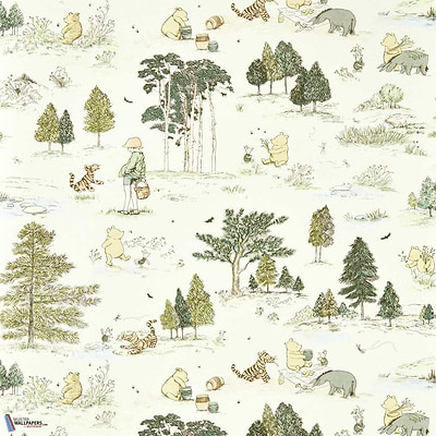 Winnie The Pooh-wallpaper-Sanderson-Macaron Green-Roll-217280-Selected Wallpapers