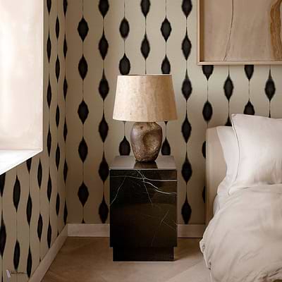 Kumo wallpaper in Ash by Coordonne — interior