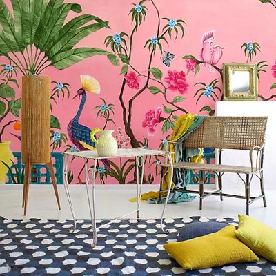 Neo-Tea Garden Tapete in Pink von Coordonne — Interieur