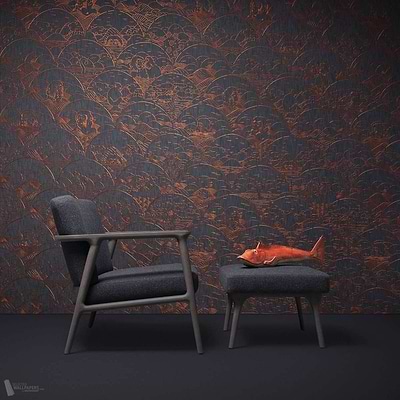 Indigo Macaque-Tapete-Moooi-Selected Wallpapers