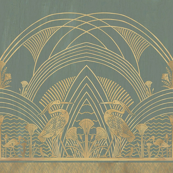 Éléphantine wallpaper-Casamance-Lichen/Dore-Set-Selected Wallpapers & Interiors