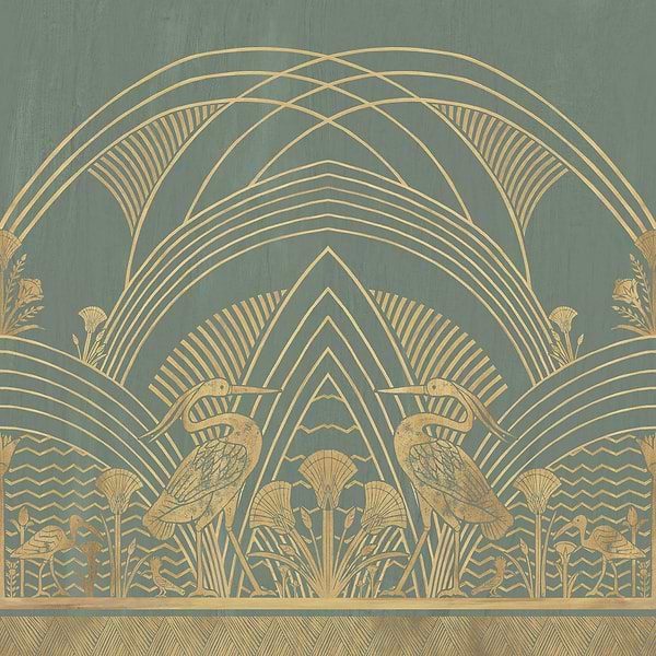 Éléphantine wallpaper-Casamance-Lichen/Dore-Set-Selected Wallpapers & Interiors