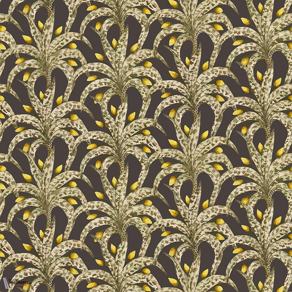 Afrika Damask Tapete-Cole & Son-Onyx & Citrine-Rolle-Selected Wallpapers-Interiors