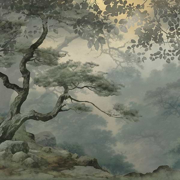 Alexander-Tecnografica-wallpaper-Green-Fabric Vinyl-Selected-Wallpapers-Interiors