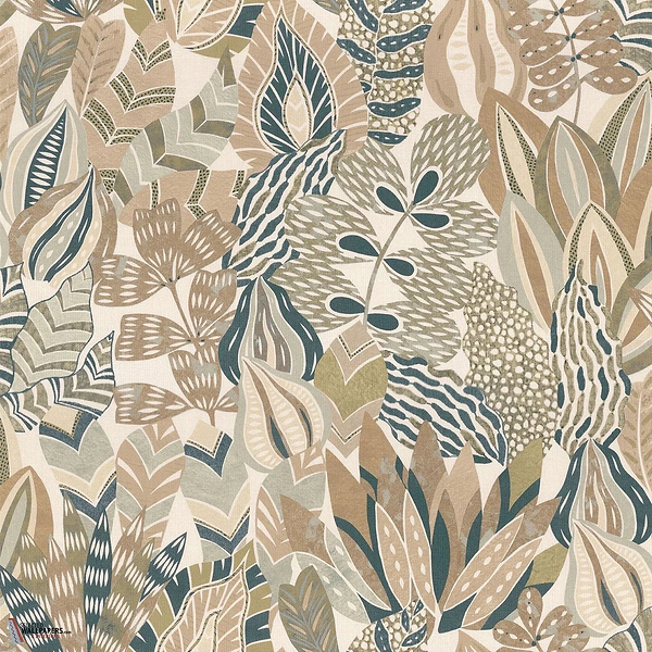 Alfabia Tapete-Casamance-Amande/Mordore-Rolle-Selected-Wallpapers-Interiors