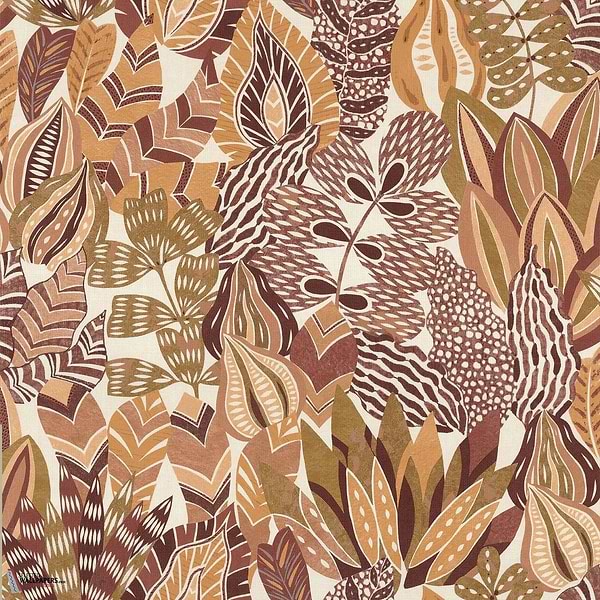 Alfabia Tapete-Casamance-Terracotta/Curry-Rolle-Selected-Wallpapers-Interiors