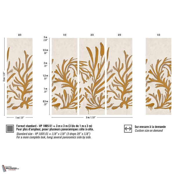 Algues Dorees Tapete-Elitis-Selected-Wallpapers-Interiors